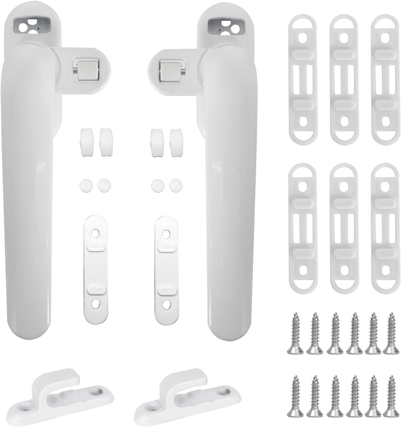 2 Pezzi Maniglia Finestra Alluminio, Maniglia Per Finestra, Maniglie per Finestre in Lega, per Finestra in Acciaio Inox Scorrevole Interno ed Esterno per Porte Finestre