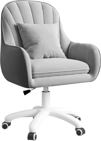 Homeoffice Stuhl, SamtStuhl mit Kopfkissen, 360° drehbar Höhenverstellbar Bürostuhl