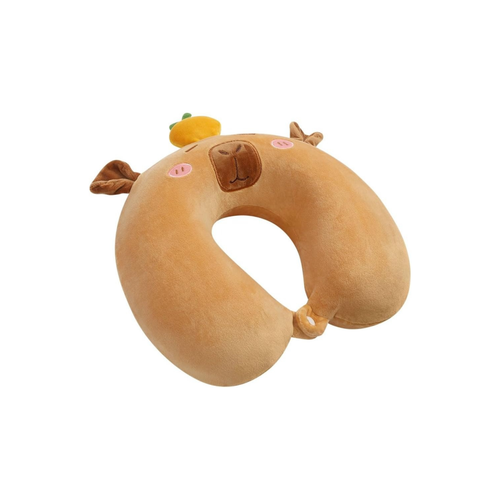 Coussin cervical de voyage en mousse à mémoire motif capybara