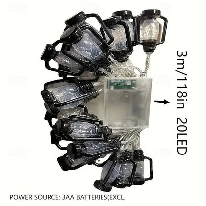 Retro Kerosene Lamps with LED Strings: Home and Garden Decorations