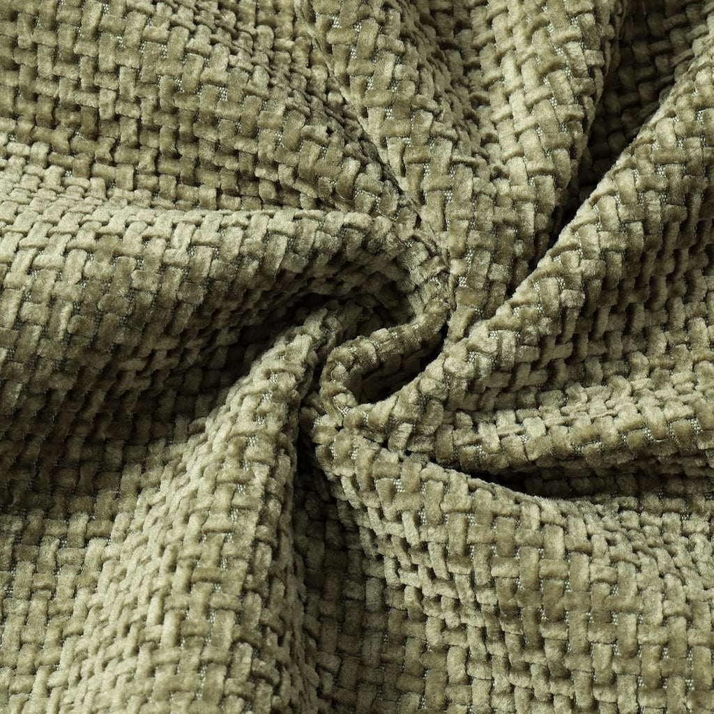 Lot de 2 housses de coussin en chenille vert olive 40 x 40 cm