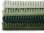 Lot de 4 housses de coussin en velours côtelé vert 40 x 40 cm